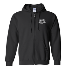 Load image into Gallery viewer, Black zip up Hoodie Instrument design
