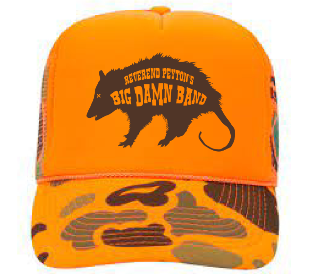Opossum Orange Camo Foam Trucker Hat