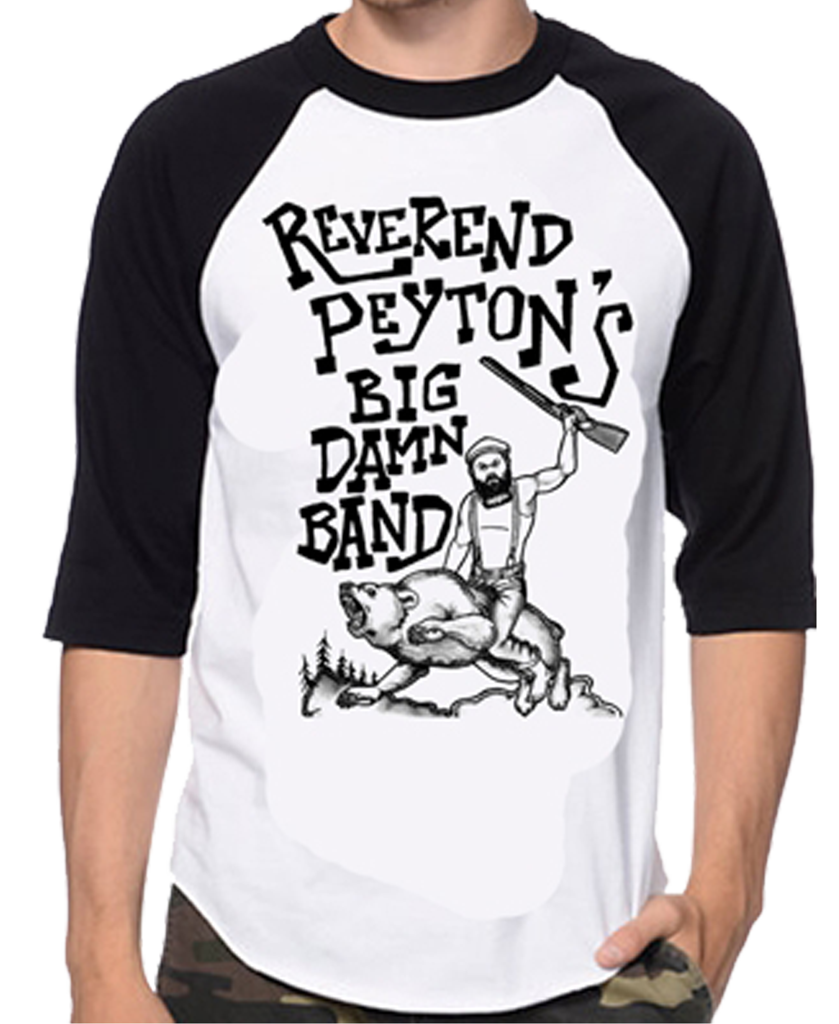 Rev Rides A Bear Baseball T-Shirt (3/4 Sleeve) – Big Damn Band
